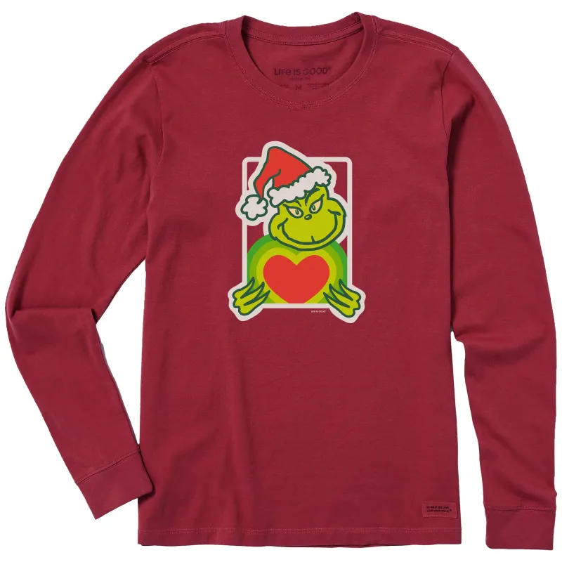 Women's Grinch with Heart Long Sleeve Crusher Tee sold by Life is Good