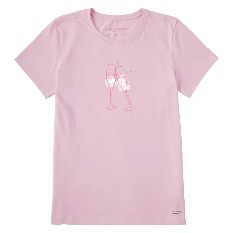 Women's Clinking Champagne Short Sleeve Crusher Tee sold by Life is Good