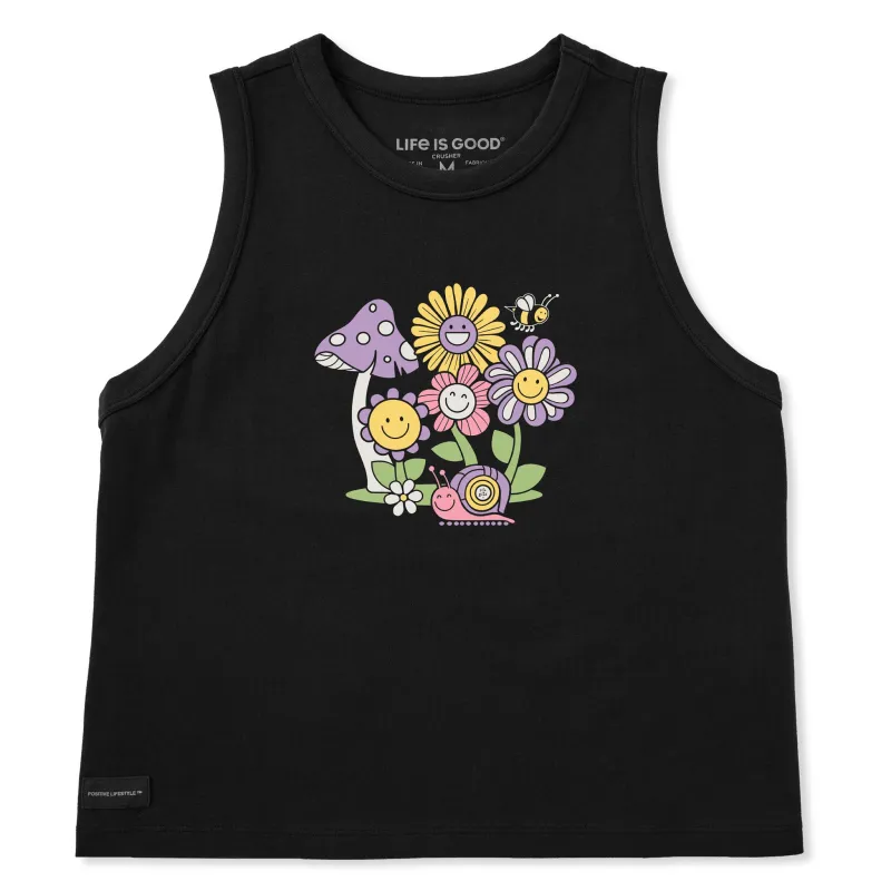 Women's Smiling Garden Crusher Boxy Tank sold by Life is Good