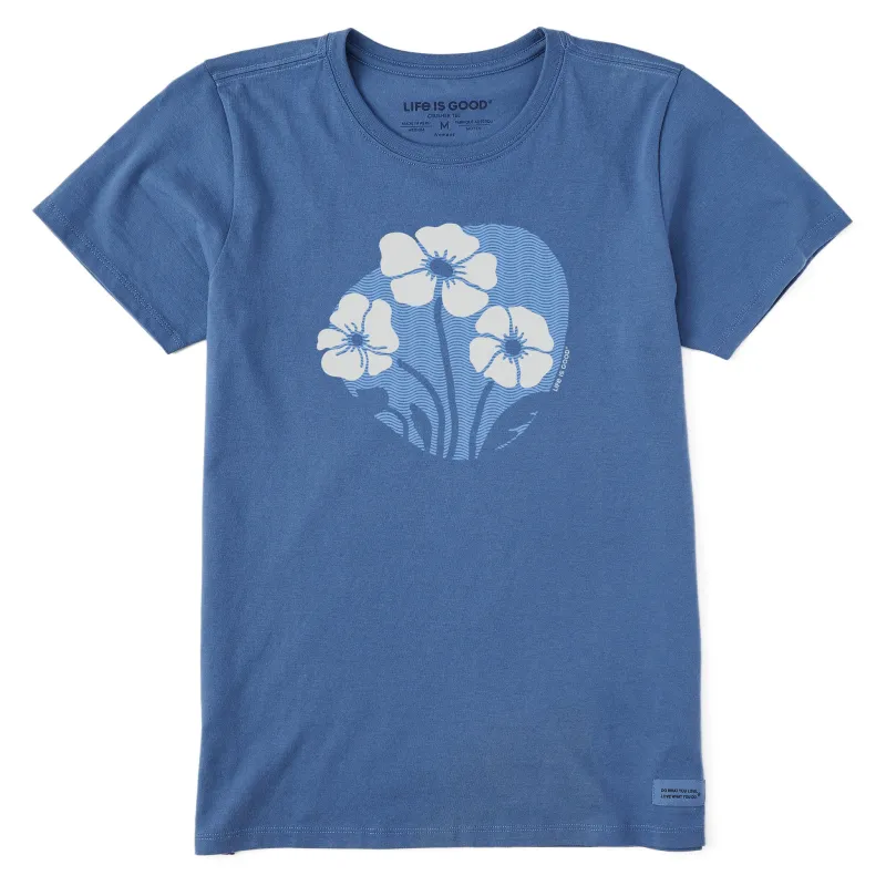 Women's Three Flowers in Bloom Short Sleeve Crusher Tee sold by Life is Good
