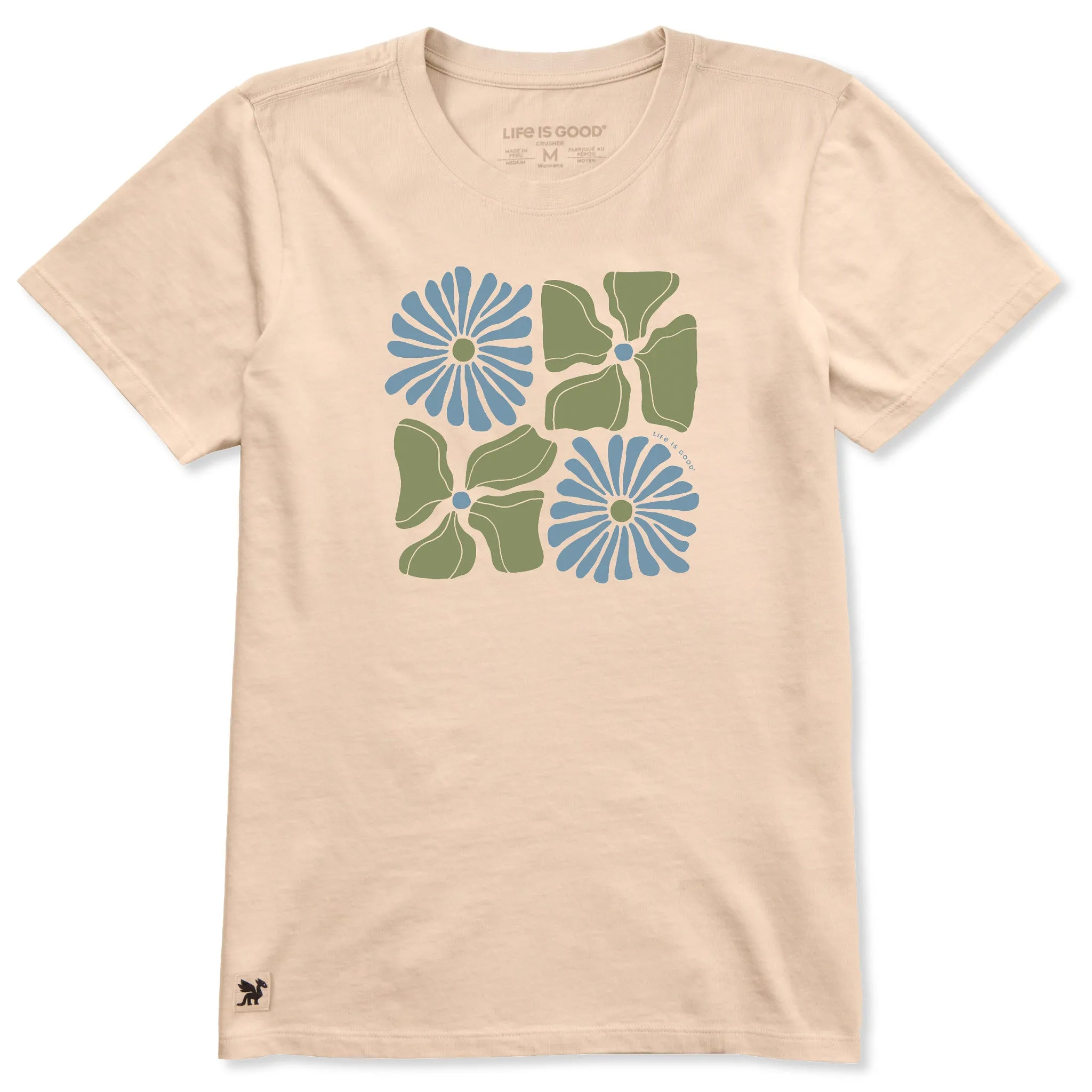 Women's Four Flower Grid Short Sleeve Crusher Tee sold by Life is Good