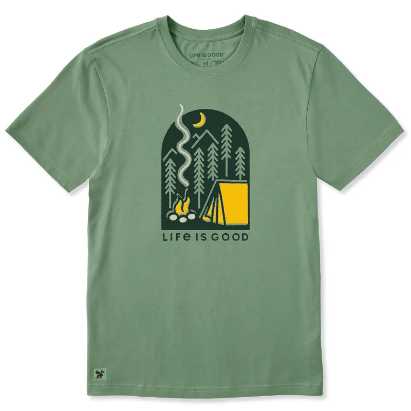 Men's Campfire Nights Short Sleeve Crusher Tee sold by Life is Good
