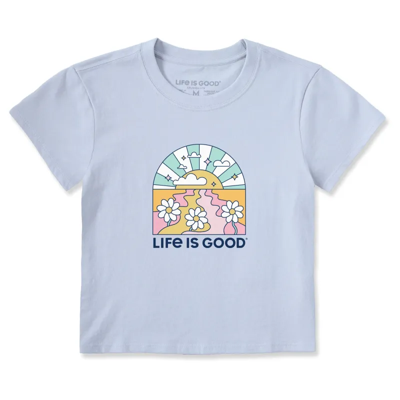 Women's Rainbow Daisy Road Crusher-LITE Shrunken Tee made by Life is Good