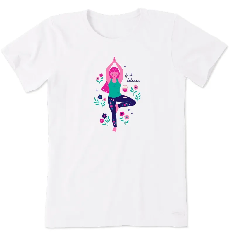 Women's Find Balance Wine Short Sleeve Crusher Tee sold by Life is Good