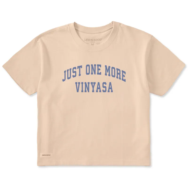 Women's Just One More Vinyasa Arch Short Sleeve Crusher Boxy Tee made by Life is Good