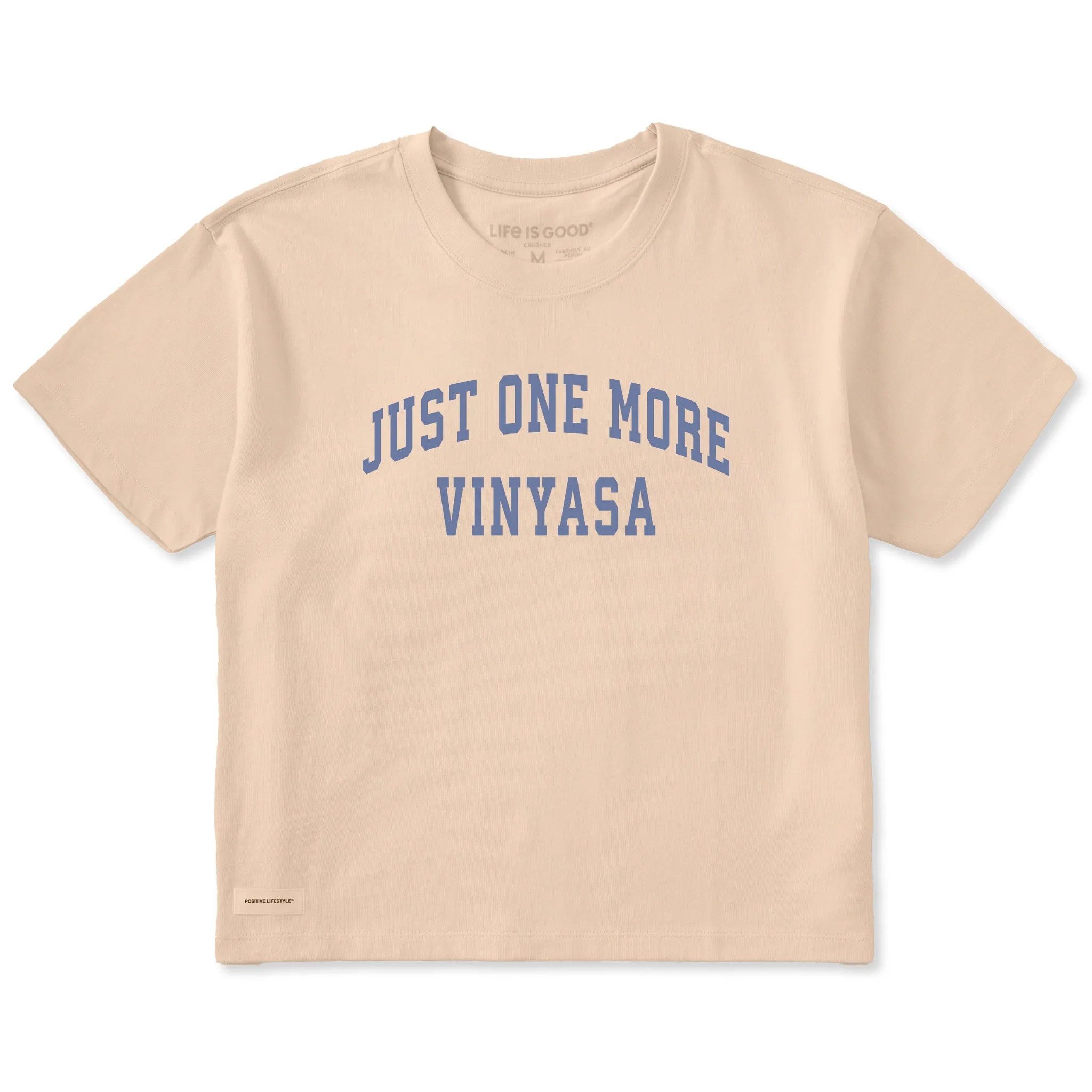 Women's Just One More Vinyasa Arch Short Sleeve Crusher Boxy Tee sold by Life is Good