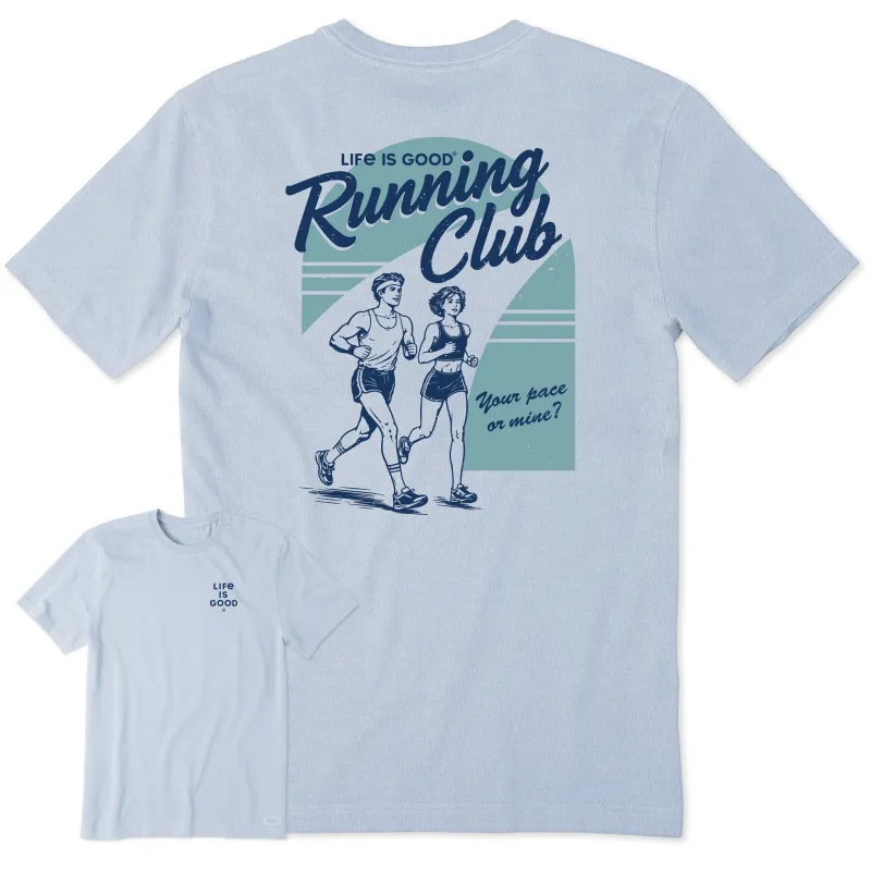 Men's Life is Good Running Club Short Sleeve Crusher Tee sold by Life is Good