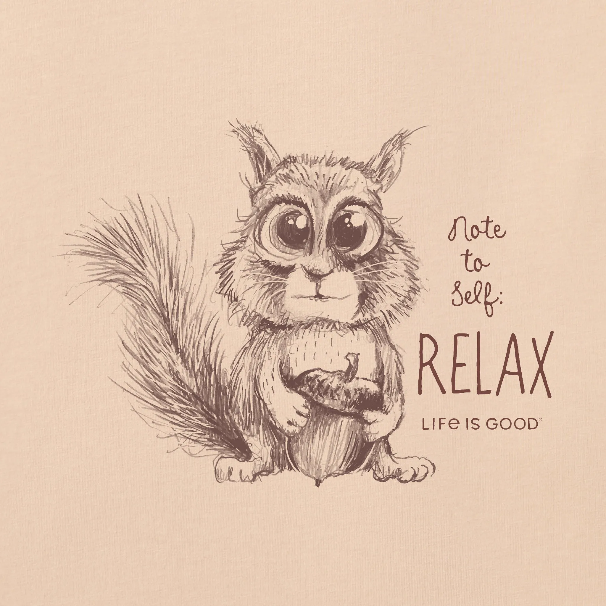 Women's Note to Self: Relax Squirrel Short Sleeve Crusher Tee sold by Life is Good product image thumbnail 2
