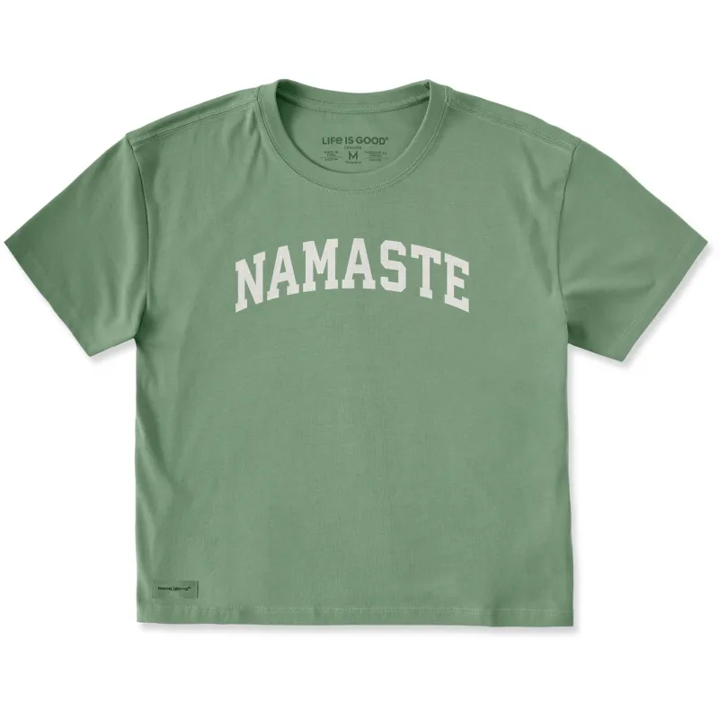 Women's Namaste Arch Short Sleeve Crusher Boxy Tee sold by Life is Good