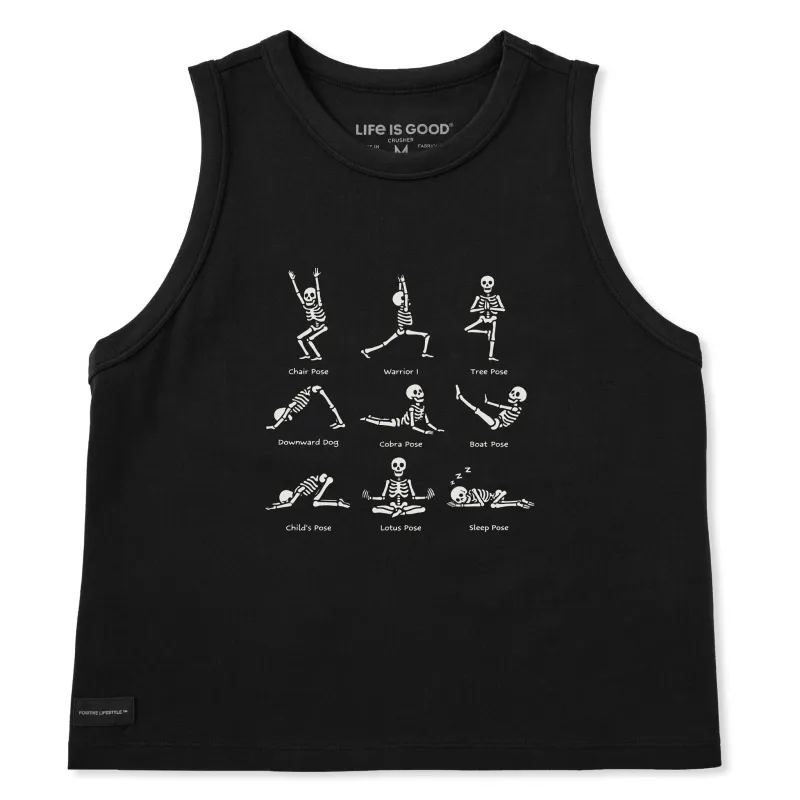 Women's Skeleton Yoga Poses Crusher Boxy Tank sold by Life is Good