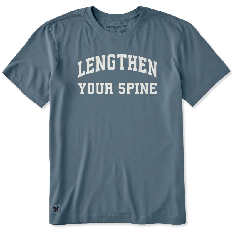 Men's Lengthen Your Spine Arch Short Sleeve Crusher Tee sold by Life is Good