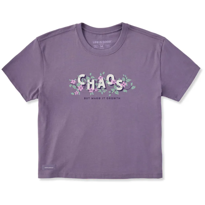 Women's Chaos But Make it Growth Short Sleeve Crusher Boxy Tee sold by Life is Good