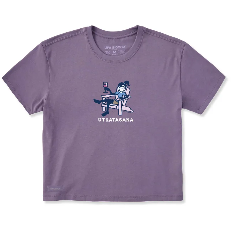 Women's Jackie Chair Pose Short Sleeve Crusher Boxy Tee sold by Life is Good