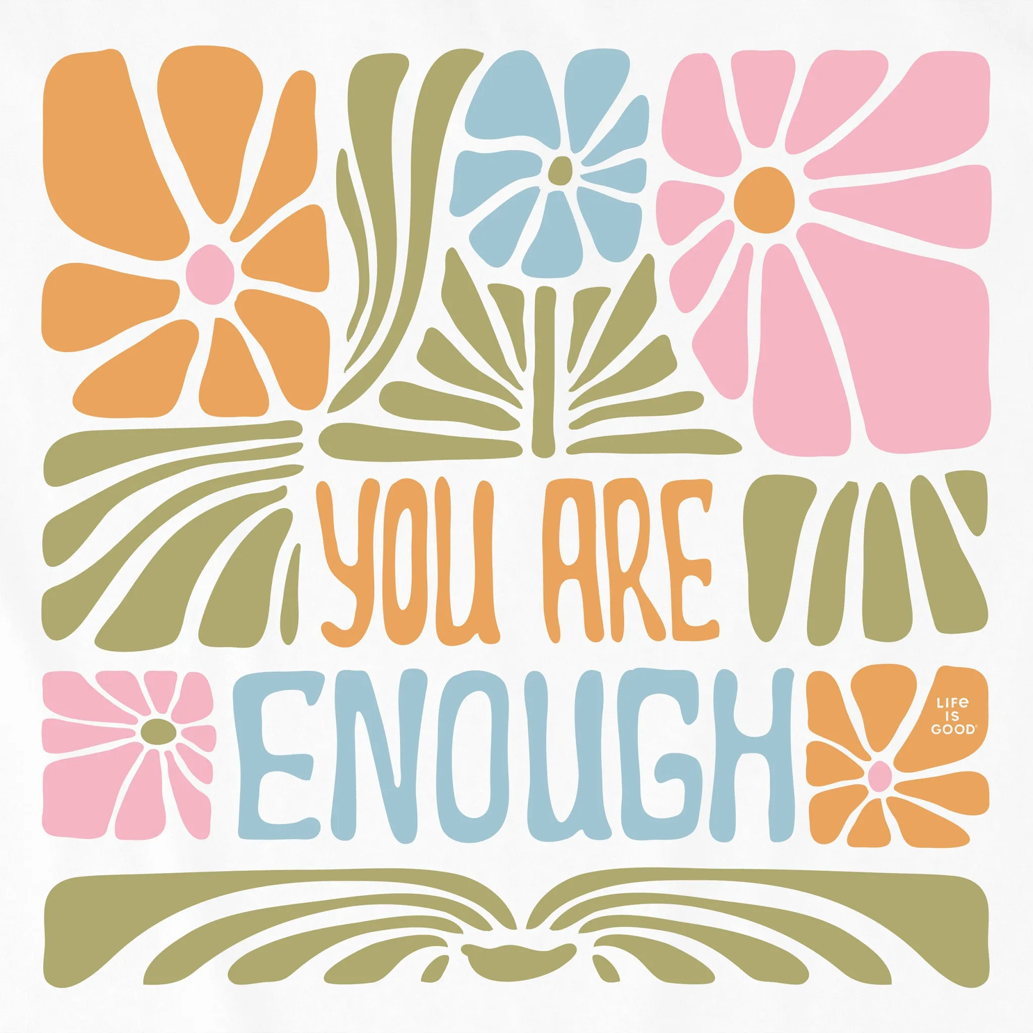 Women's You Are Enough Flowers Short Sleeve Crusher Boxy Tee sold by Life is Good product image thumbnail 2