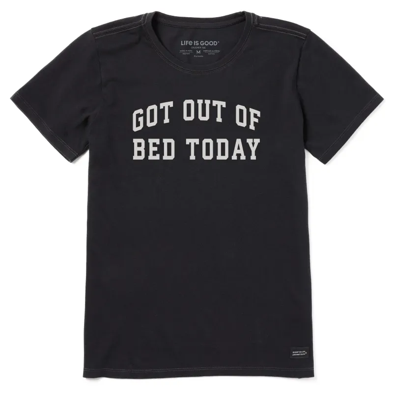 Women's Got Out of Bed Today Arch Short Sleeve Crusher Tee sold by Life is Good