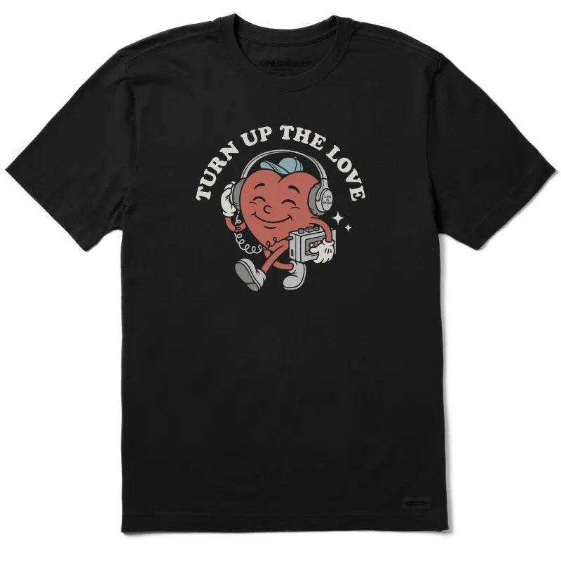 Men's Turn Up the Love  Heart Mascot Short Sleeve Crusher Tee sold by Life is Good