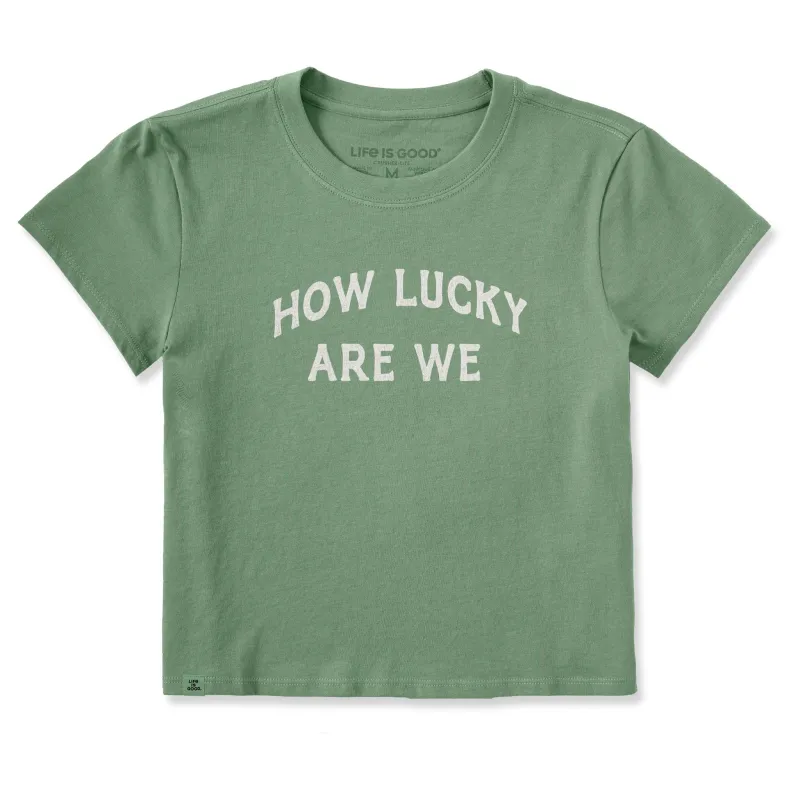 Women's How Lucky Crusher-LITE Shrunken Tee sold by Life is Good