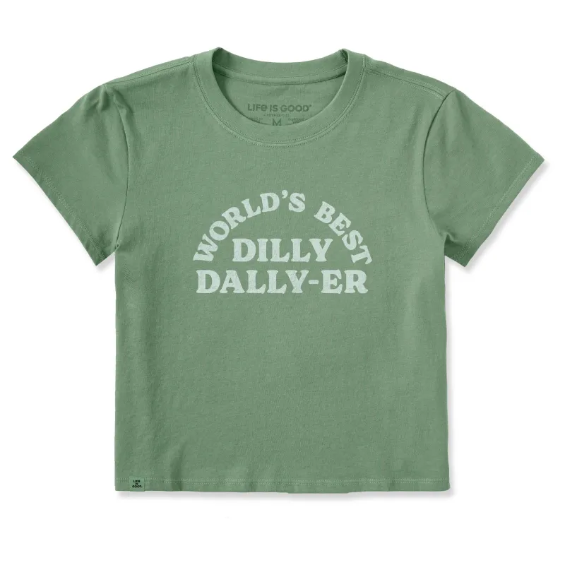 Women's World's Best Dilly Dally-er Crusher-LITE Shrunken Tee sold by Life is Good