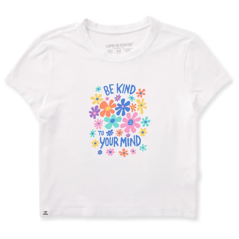 Women's Be Kind To Your Mind Flowers Crusher-LITE Shrunken Tee sold by Life is Good