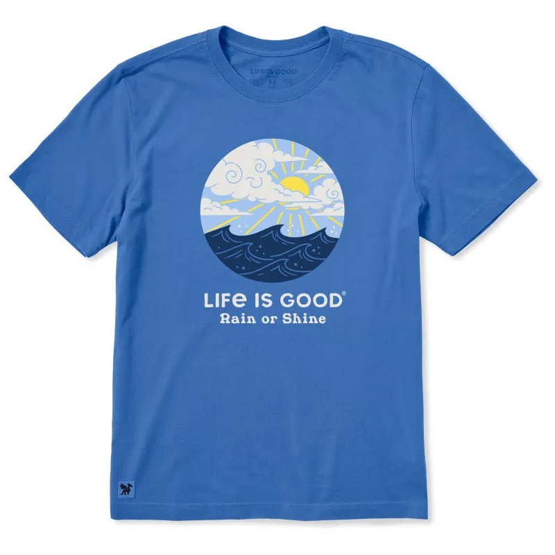 Men's Rain or Shine Life is Good Short Sleeve Crusher Tee sold by Life is Good