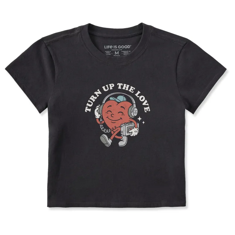 Women's Turn Up the Love  Heart Mascot Crusher-LITE Shrunken Tee sold by Life is Good