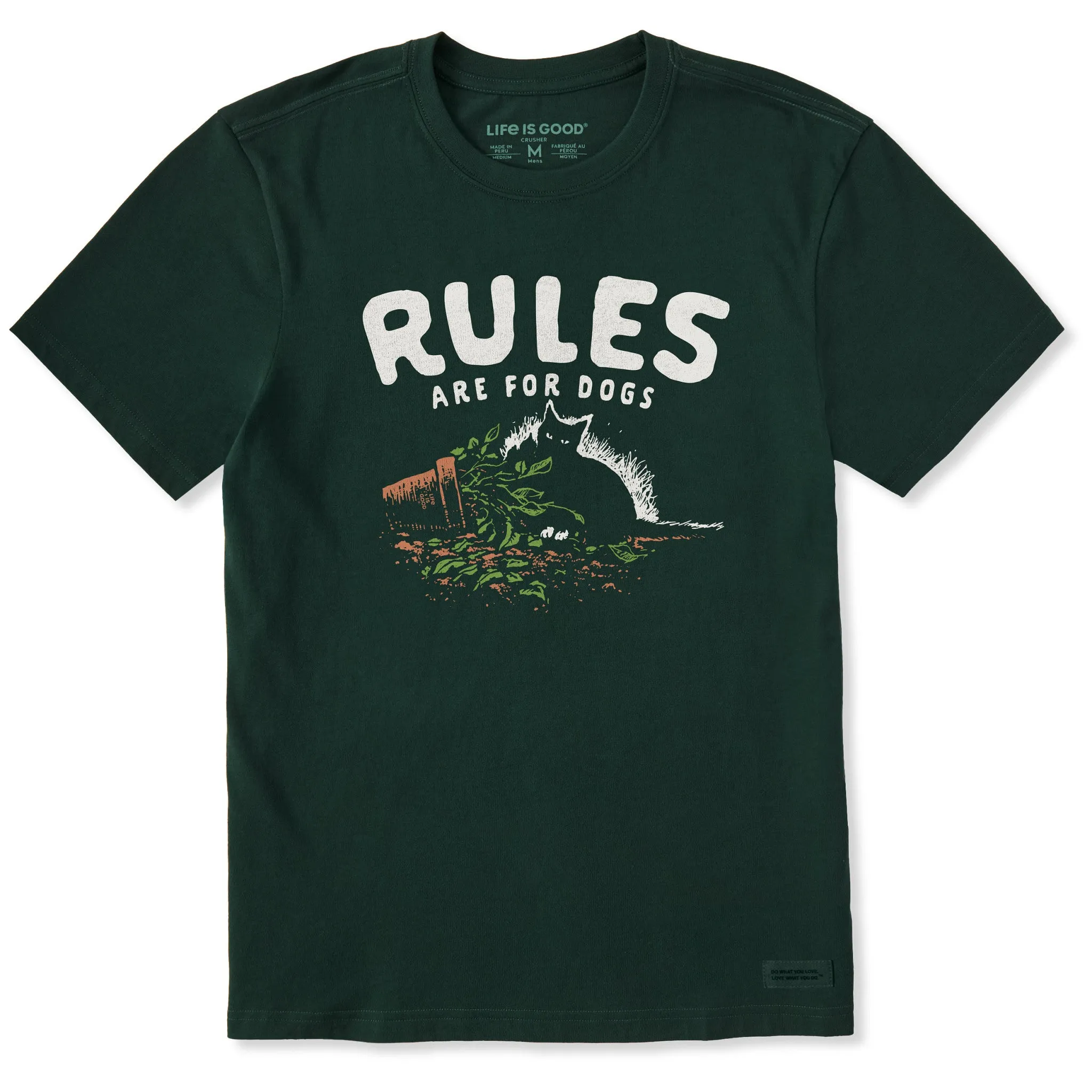 Men's Rules Are for Dogs Short Sleeve Crusher Tee sold by Life is Good