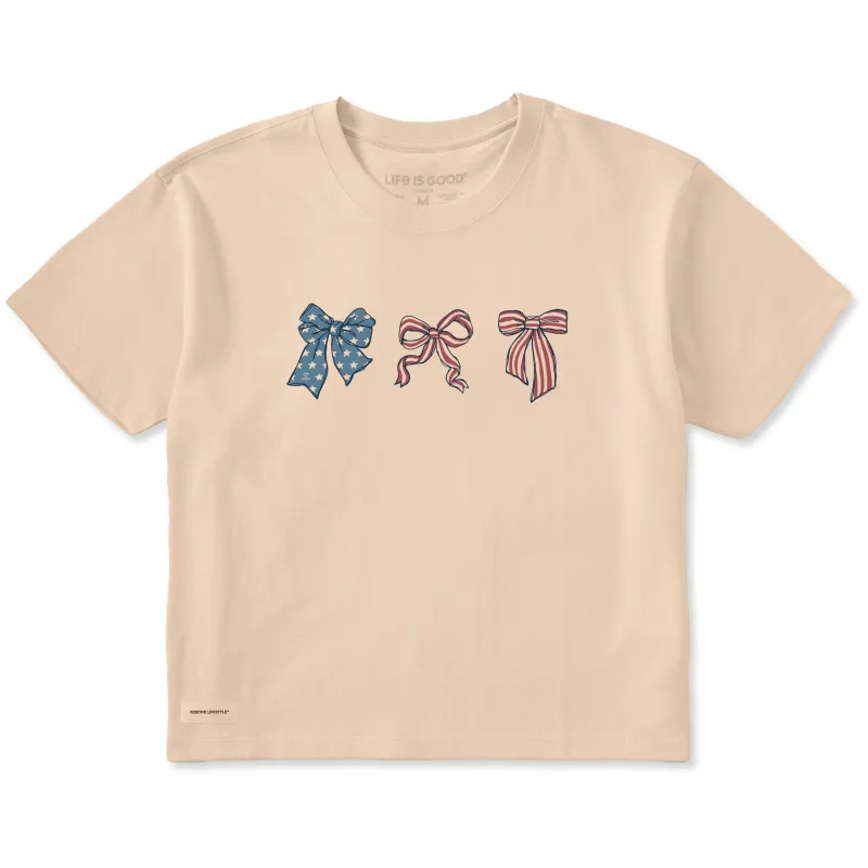Women's Three American Bows Short Sleeve Crusher Boxy Tee made by Life is Good