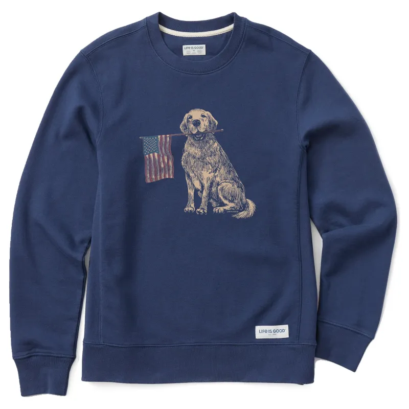 Men's USA Golden Simply True Fleece Crew sold by Life is Good