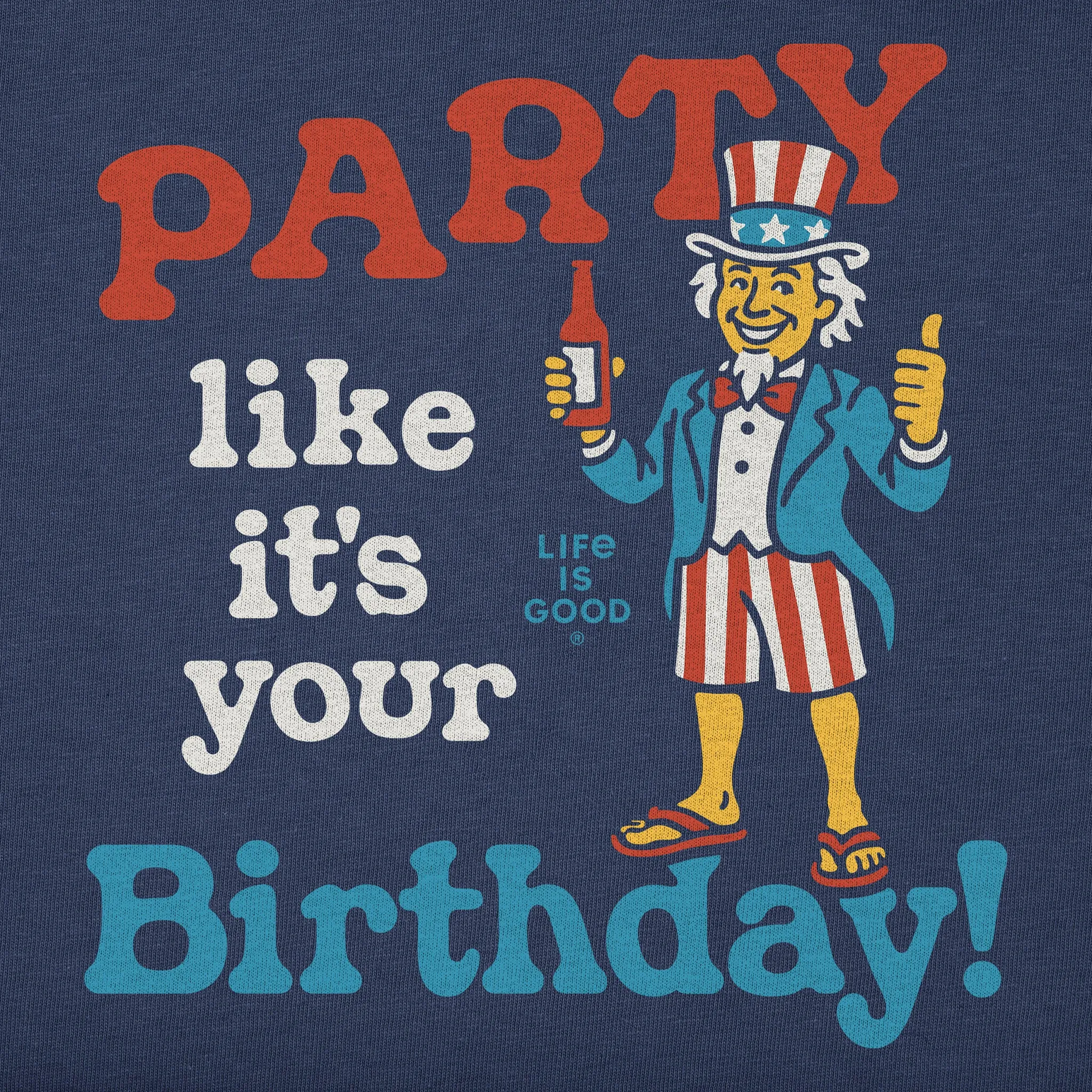 Women's Party Like It's Your Birthday Uncle Sam Short Sleeve Crusher Tee sold by Life is Good product image thumbnail 2