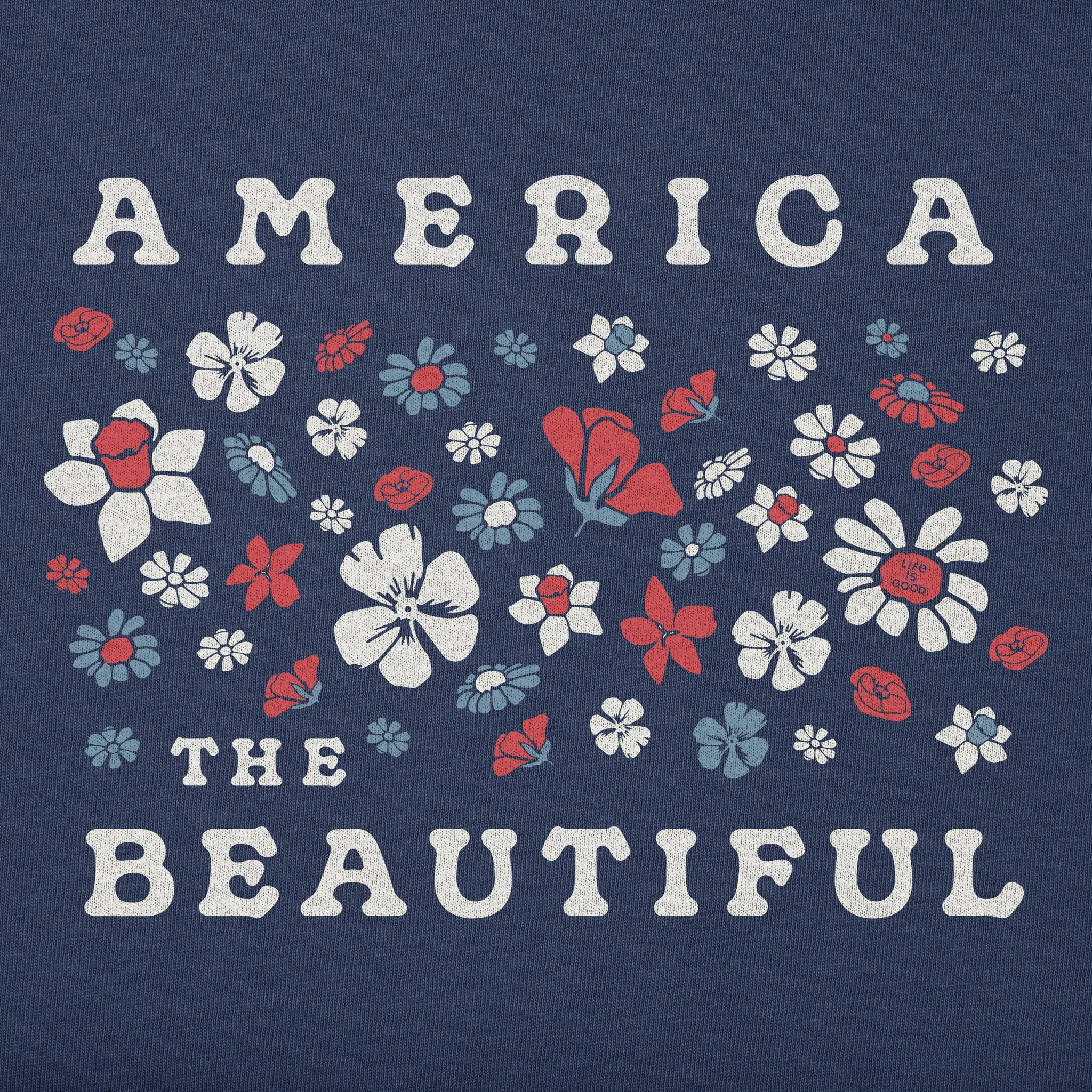 Women's Patriotic Wildflowers Short Sleeve Crusher Tee sold by Life is Good product image thumbnail 2