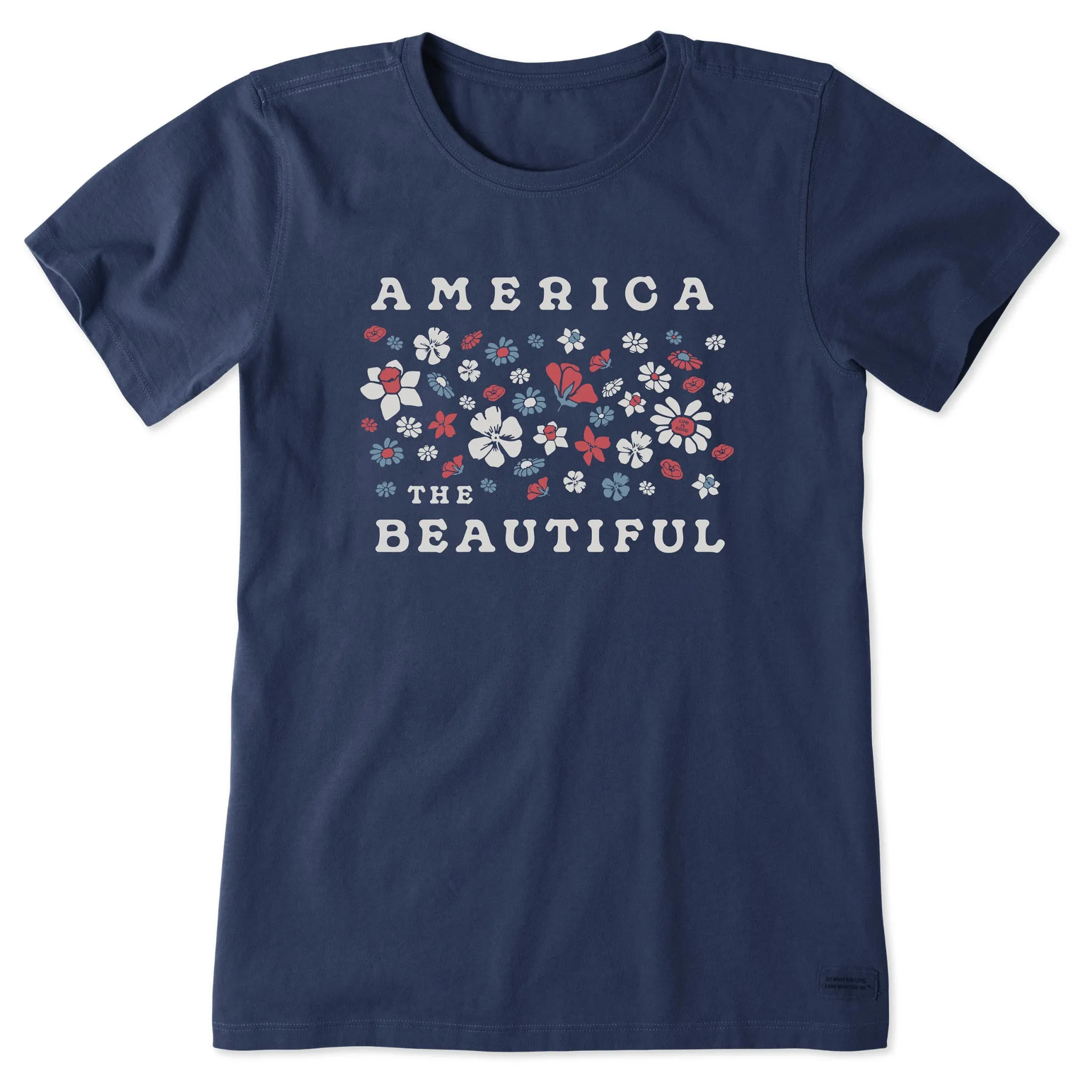 Women's Patriotic Wildflowers Short Sleeve Crusher Tee sold by Life is Good
