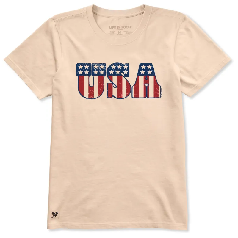 Women's Red White and USA Short Sleeve Tee made by Life is Good