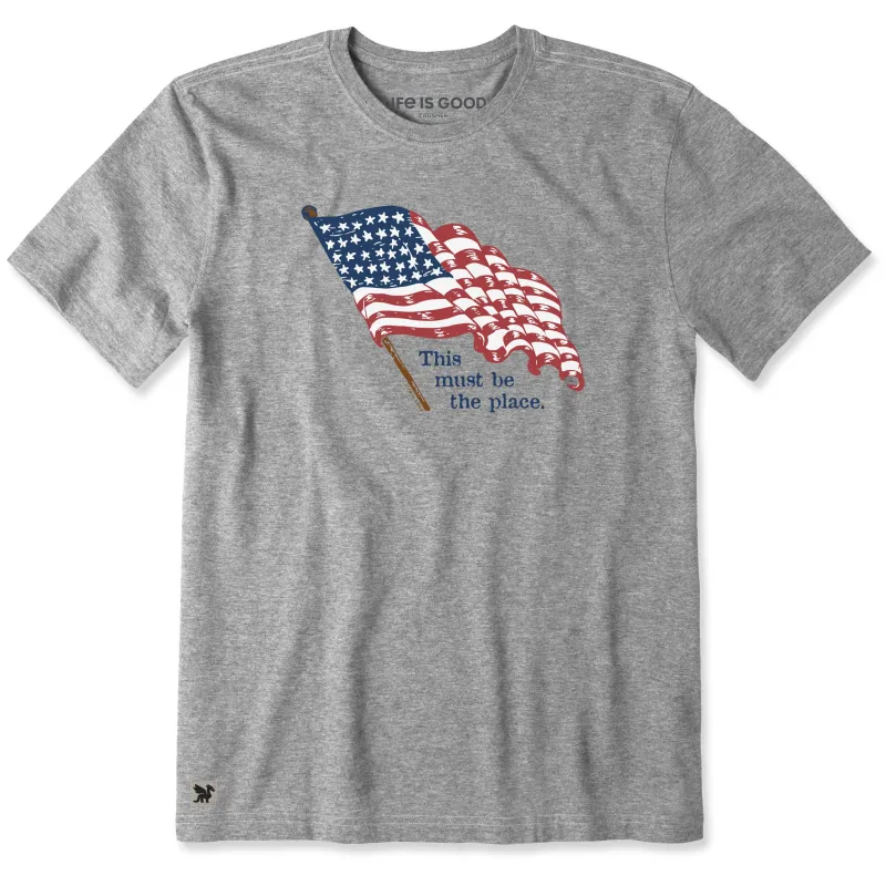 Men's This Must be the Place USA Short Sleeve Crusher Tee sold by Life is Good