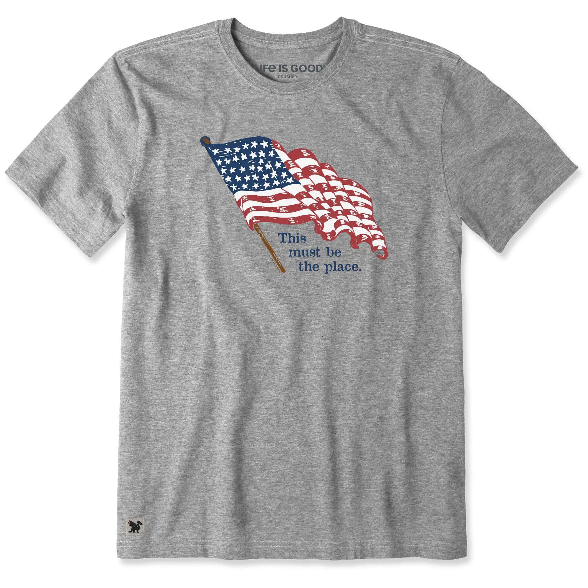Men's This Must be the Place USA Short Sleeve Crusher Tee sold by Life is Good