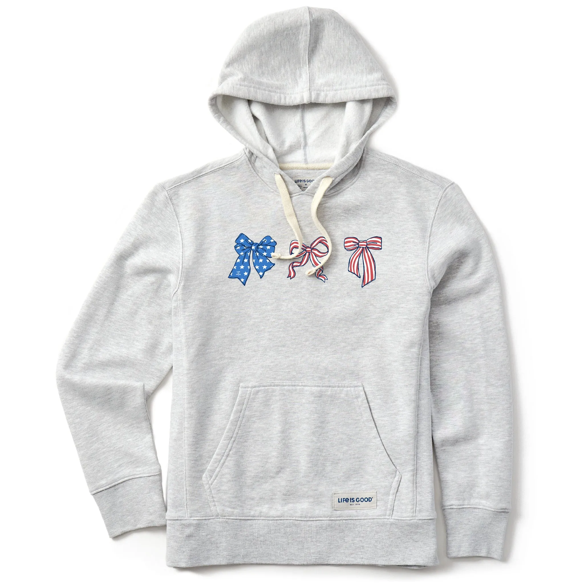 Women's Three American Bows Simply True Fleece Hoodie sold by Life is Good