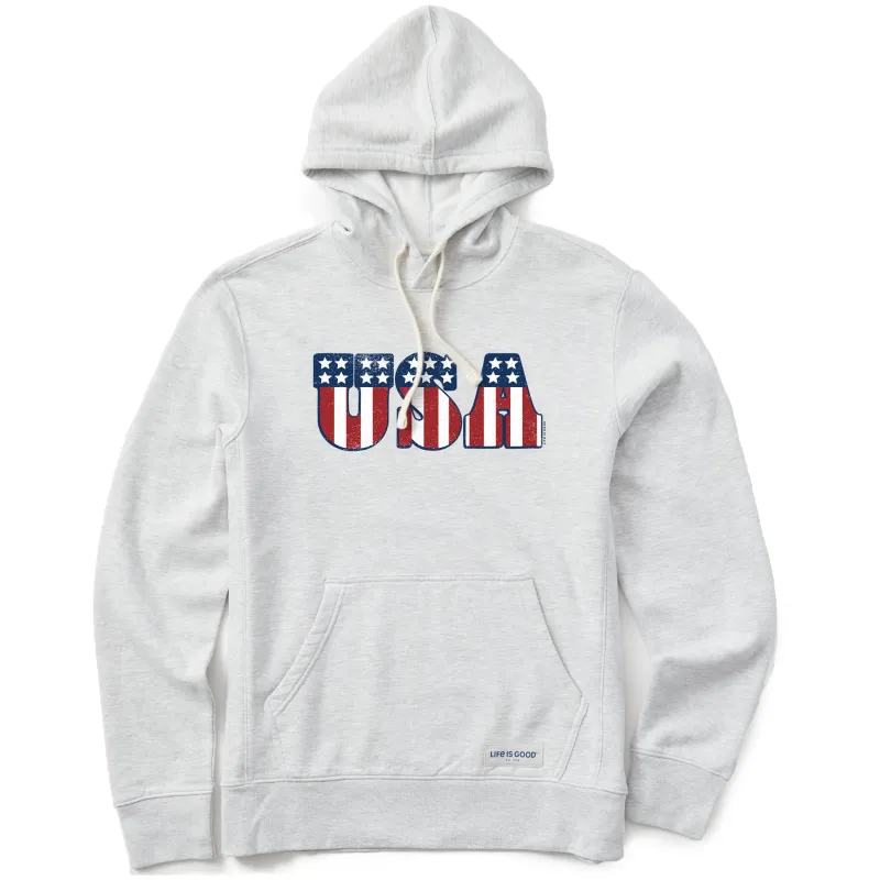 Men's Red White and USA Simply True Fleece Hoodie sold by Life is Good