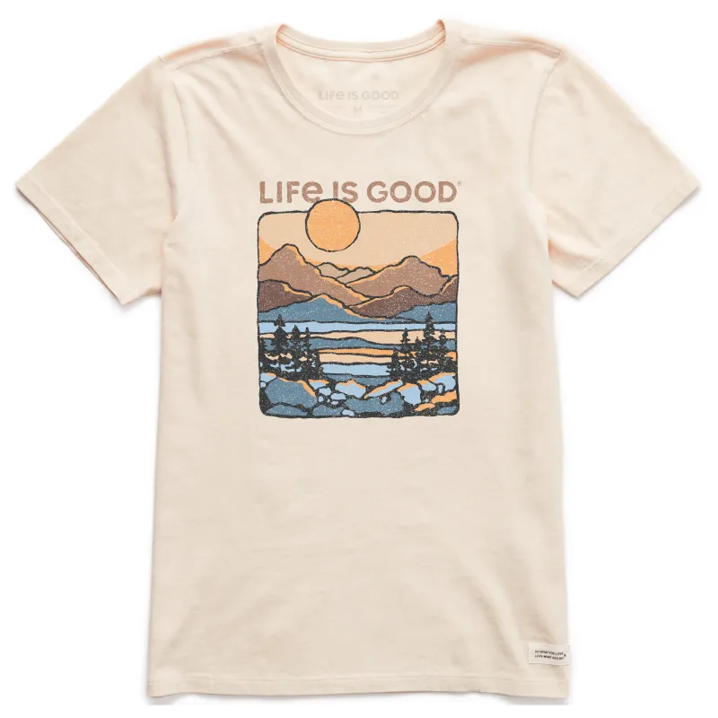 Women's A Mountain Sunset Short Sleeve Crusher Tee sold by Life is Good