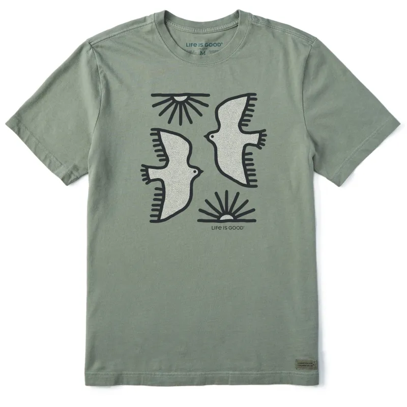 Men's Sun and Birds Short Sleeve Crusher Tee sold by Life is Good