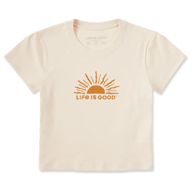 Women's Handdrawn Sunrise Crusher-LITE Shrunken Tee sold by Life is Good