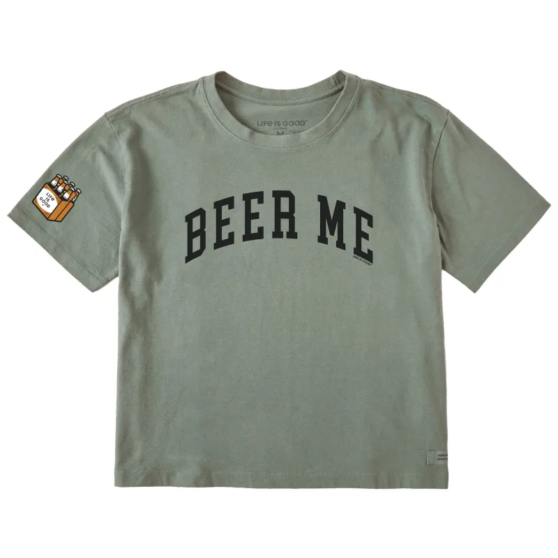 Women's Beer Me Arch Short Sleeve Crusher Boxy Tee sold by Life is Good