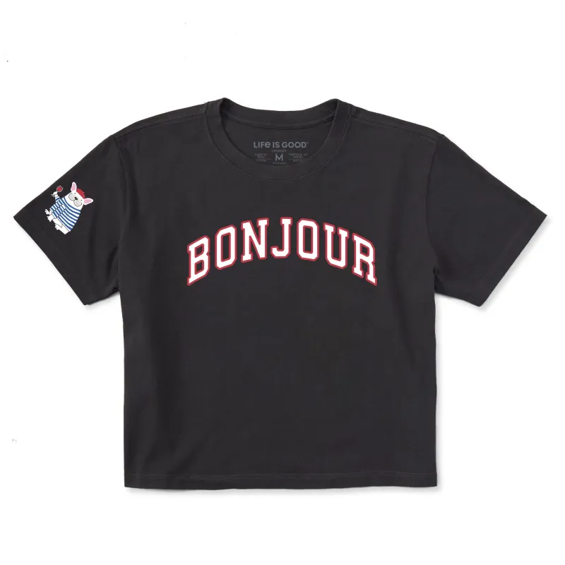 Women's Bonjour Arch Short Sleeve Crusher Boxy Tee sold by Life is Good
