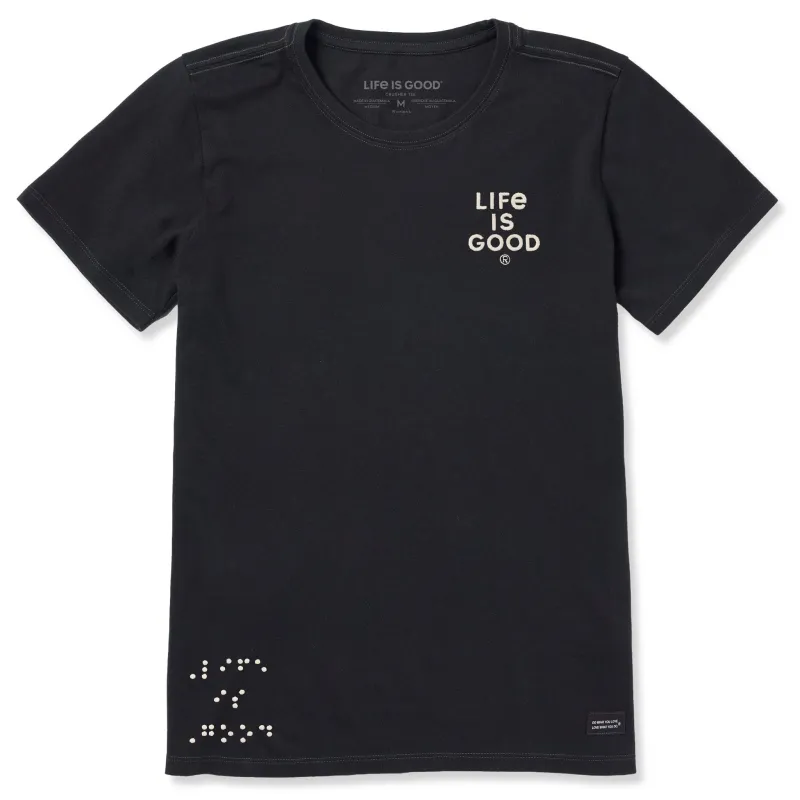Women's Embroidered Braille LIG Short Sleeve Crusher Tee sold by Life is Good