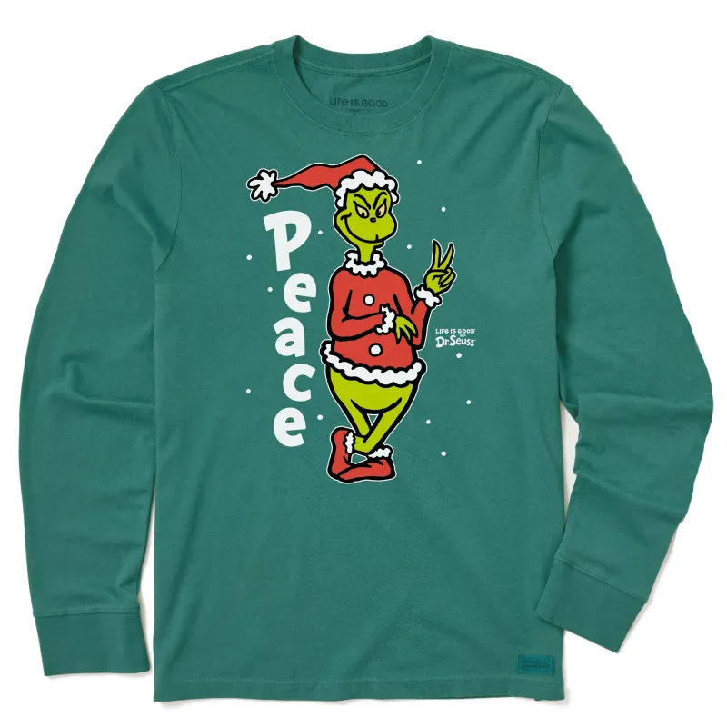 Men's Peace Grinch Long Sleeve Crusher Tee sold by Life is Good
