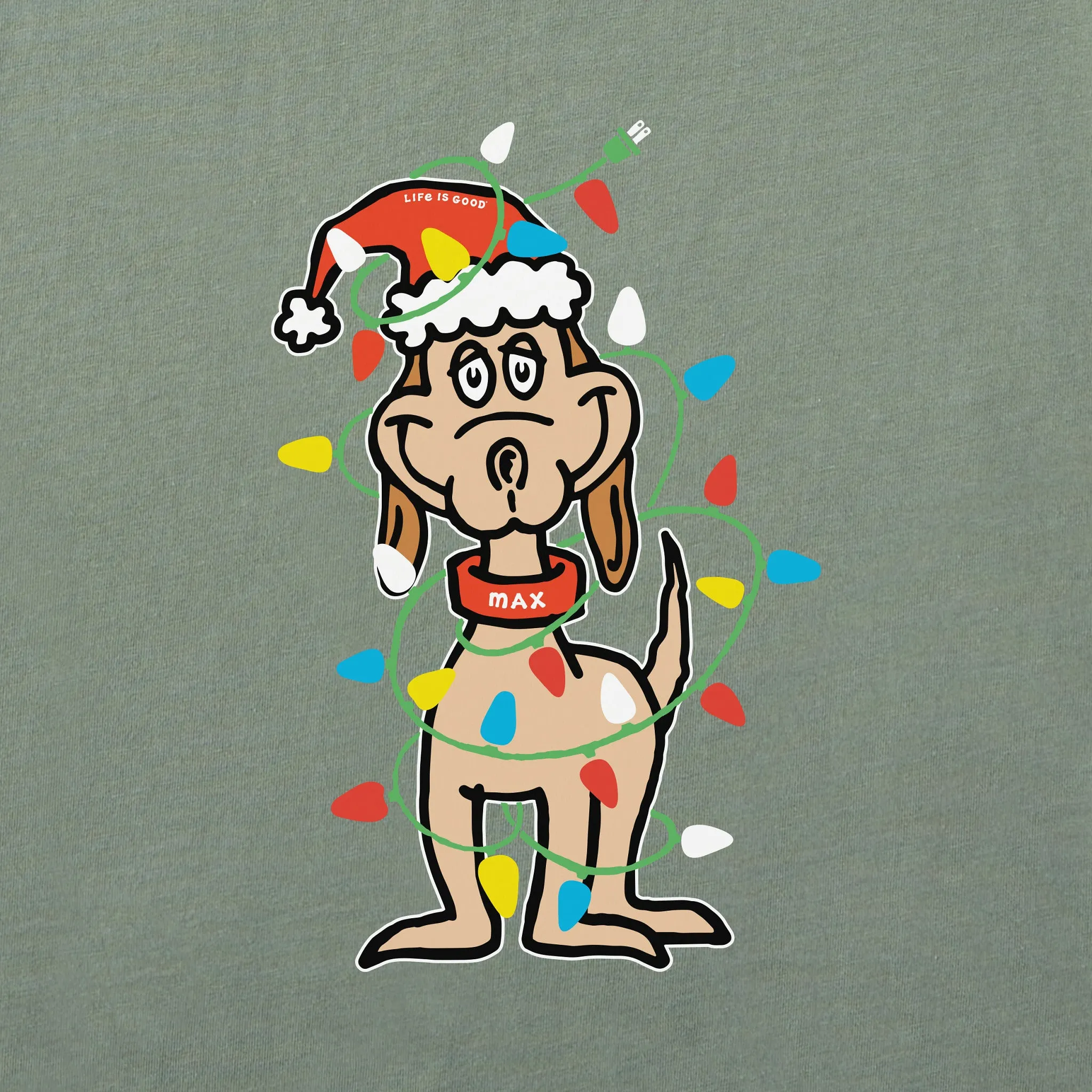 Men's Max Merry Woofmas Long Sleeve Crusher Tee sold by Life is Good product image thumbnail 3