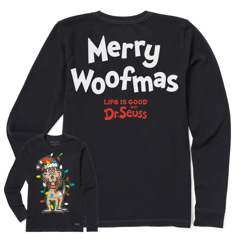 Women's Max Merry Woofmas Long Sleeve Crusher Tee sold by Life is Good
