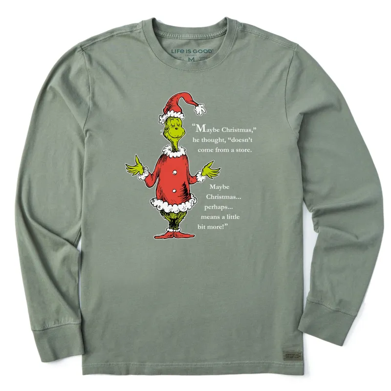 Men's Grinch Meaning of Christmas Long Sleeve Crusher Tee sold by Life is Good