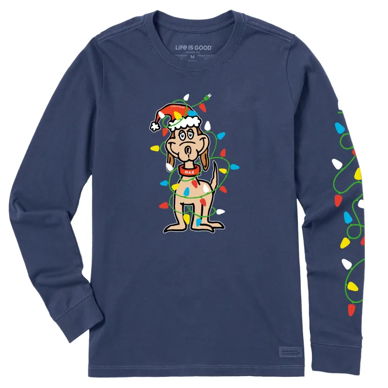 Women's Max Merry Woofmas Long Sleeve Crusher Tee sold by Life is Good