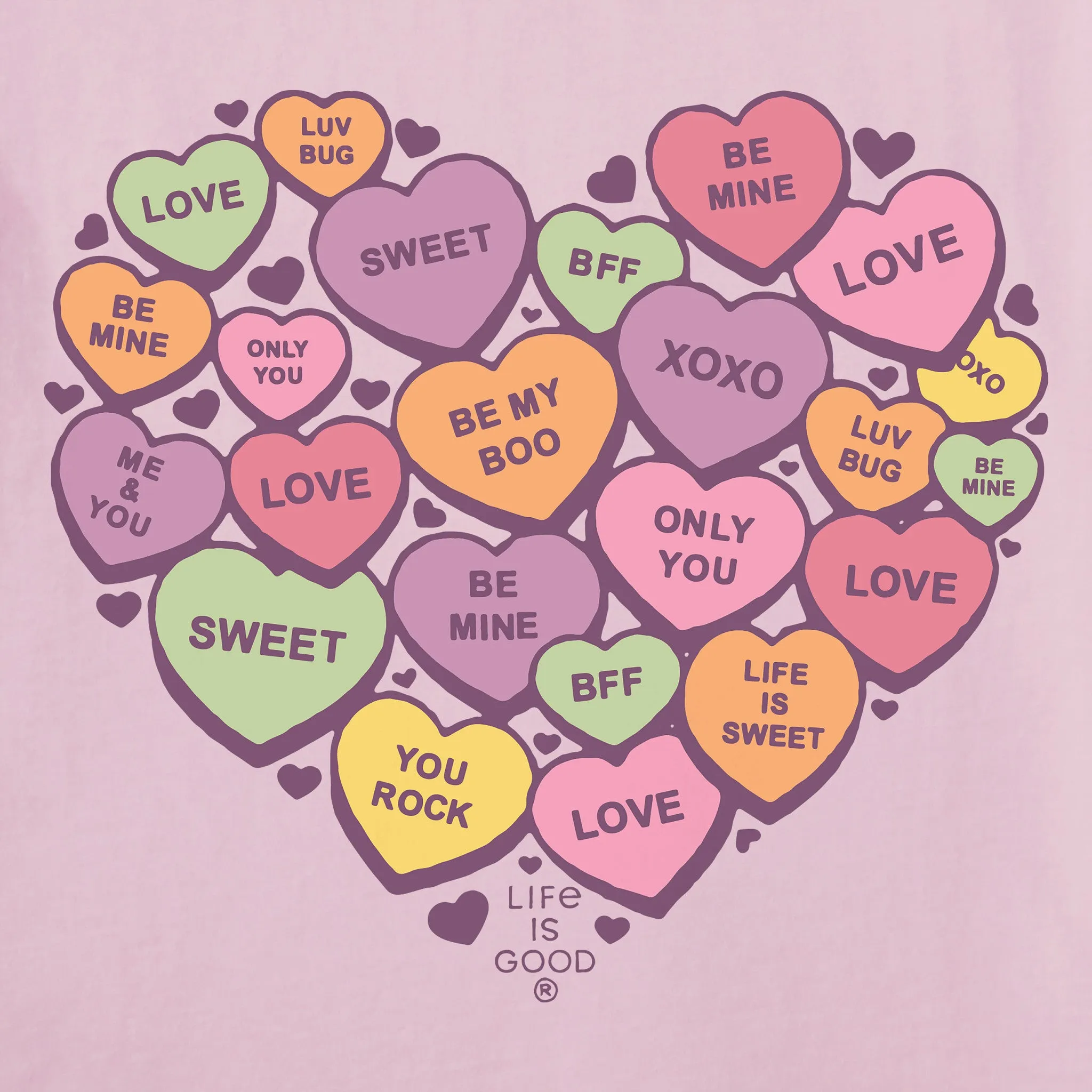 Women's Candy Heart Short Sleeve Crusher Vee sold by Life is Good product image thumbnail 2
