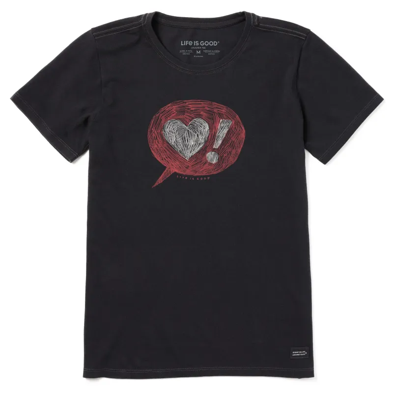 Women's Love Exclamation Short Sleeve Crusher Tee sold by Life is Good