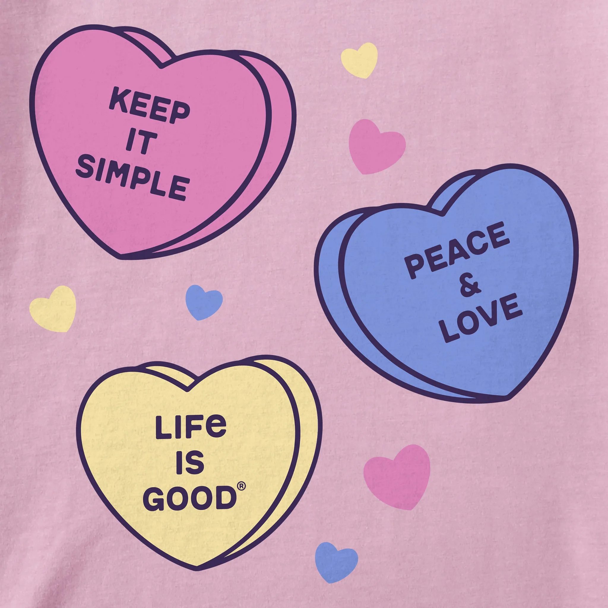 Women's Three Candy Hearts Short Sleeve Crusher Tee sold by Life is Good product image thumbnail 2
